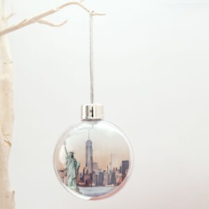 New York Christmas Bauble Liberty, Plastic New York Christmas Bauble, Statue of Liberty, Freedom Tower, One World Trade Centre, Manhattan, Financial District, New York Skyline, Staten Island Ferry, New York photography, USA, Trump