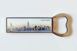 new york bottle opener fridge magnet, Metal New York bottle opener fridge magnet, Statue of Liberty, Freedom Toque, Financial District, Manhattan, New York, Trump, USA