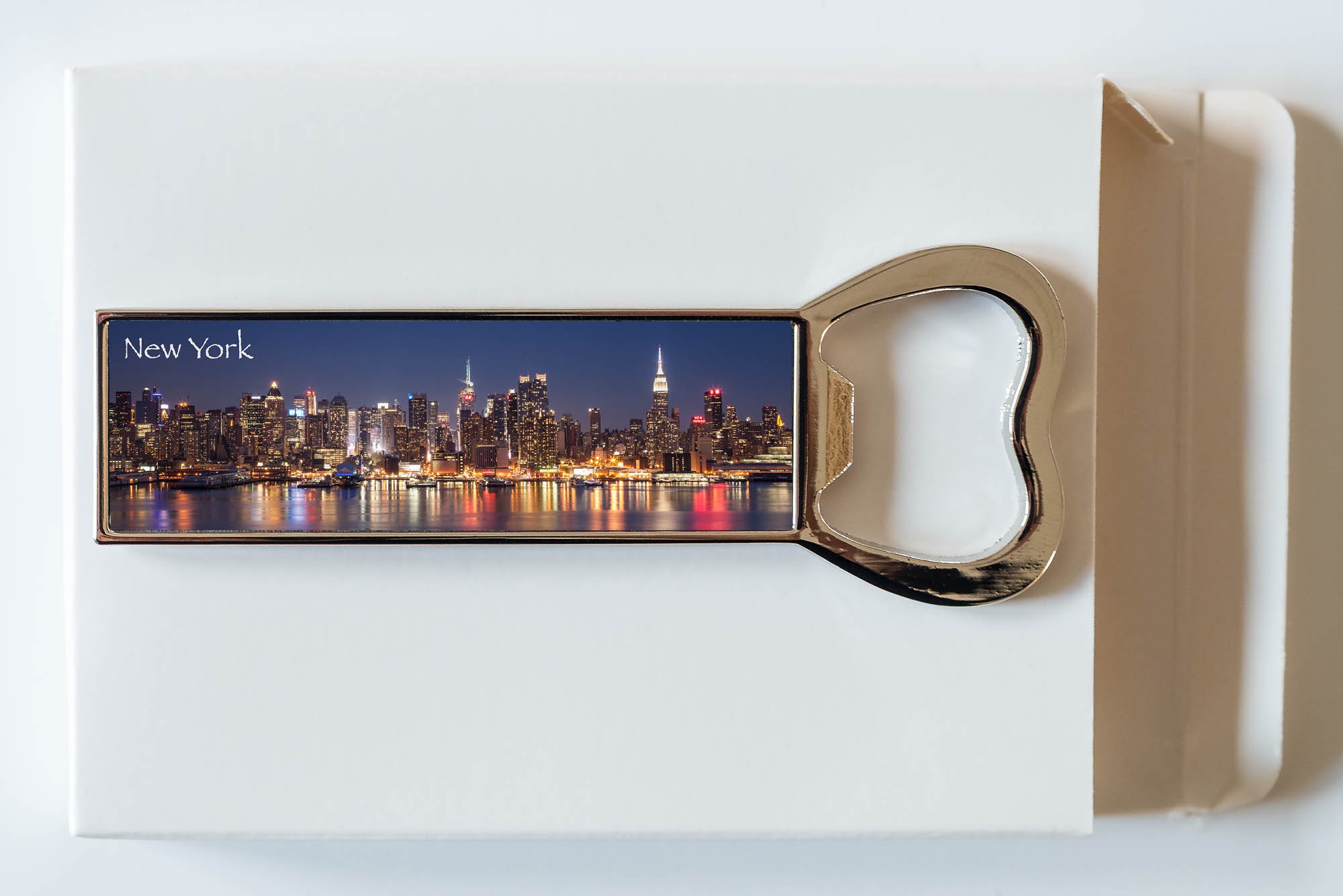 new york new yorker bottle opener fridge magnet box - Images On New Yorker bottle opener fridge magnet, Metal New York bottle opener fridge magnet, New Yorker Building, Empire State Building, Manhattan at Night photograph, Hudson River, Manhattan, New York, Trump, USA