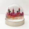 new york snow globe red splash, New York plastic snow globe, watercolour paintings of New York, Empire State B building, Statue of Liberty, New York skyline, Manhattan, New York artwork, New York painting, Louisa E. Taylor, Trump, USA
