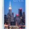 New Yorker Fridge Magnet, Vertical plastic New York fridge magnet of the New Yorker building, Empire State Building, Manhattan, Nightttime photograph of Empire State Building, Trump, USA