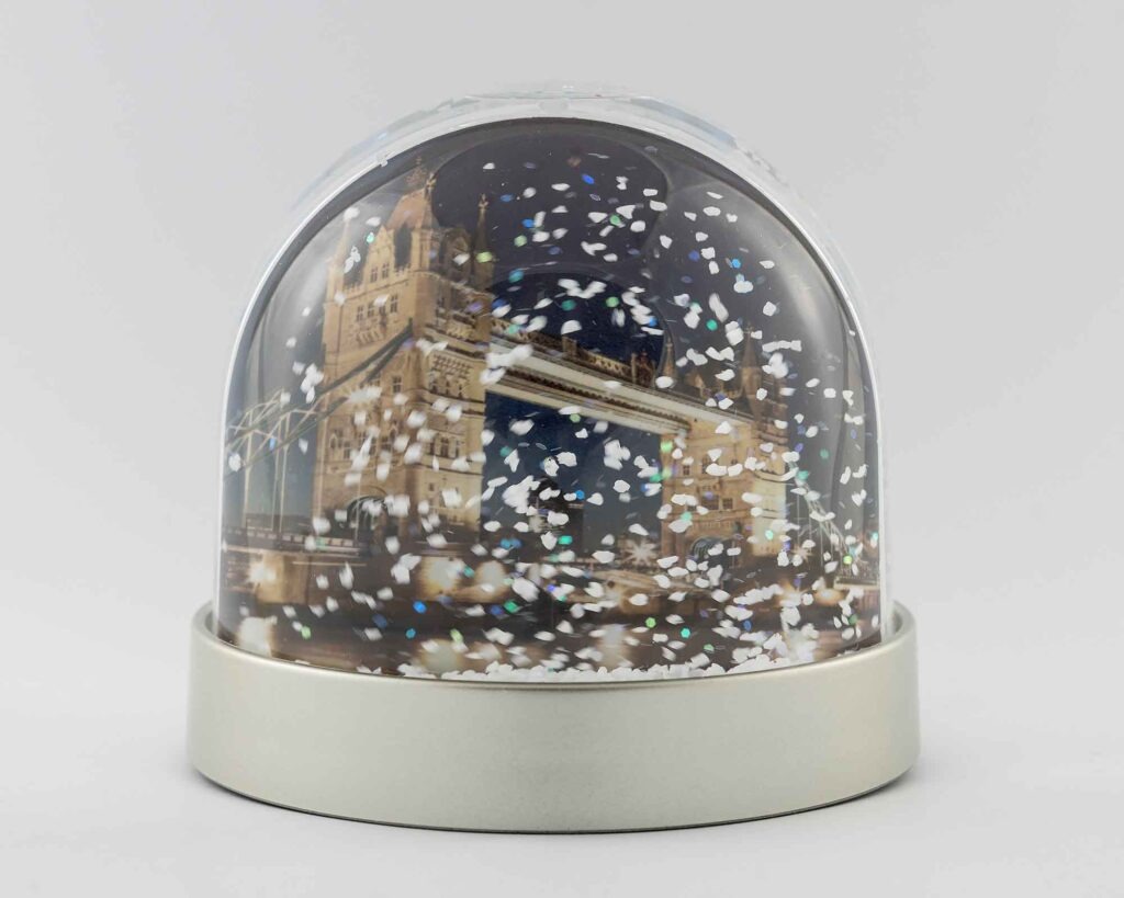 London Tower Bridge at Night Snow Globe